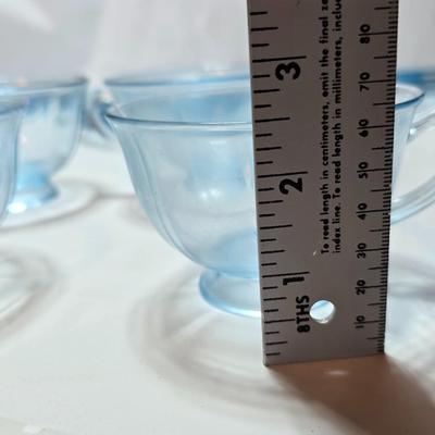 Vintage Fostoria Fairfax Azure Blue dinnerware serveware / glassware - assorted pieces - not complete