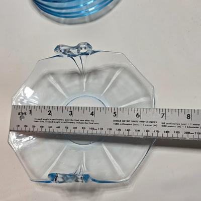 Vintage Fostoria Fairfax Azure Blue dinnerware serveware / glassware - assorted pieces - not complete