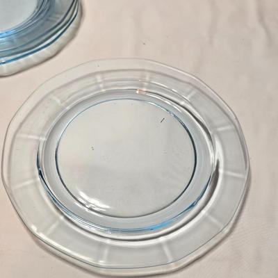 Vintage Fostoria Fairfax Azure Blue dinnerware serveware / glassware - assorted pieces - not complete