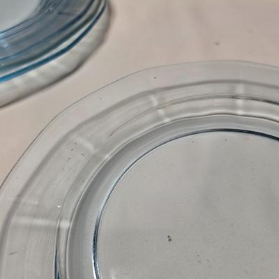 Vintage Fostoria Fairfax Azure Blue dinnerware serveware / glassware - assorted pieces - not complete