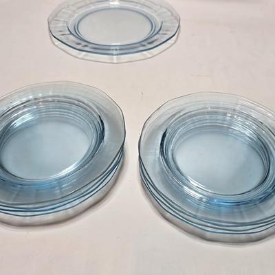 Vintage Fostoria Fairfax Azure Blue dinnerware serveware / glassware - assorted pieces - not complete