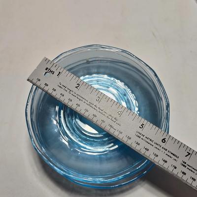 Vintage Fostoria Fairfax Azure Blue dinnerware serveware / glassware - assorted pieces - not complete