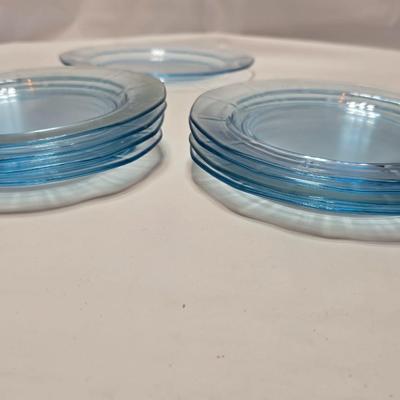 Vintage Fostoria Fairfax Azure Blue dinnerware serveware / glassware - assorted pieces - not complete