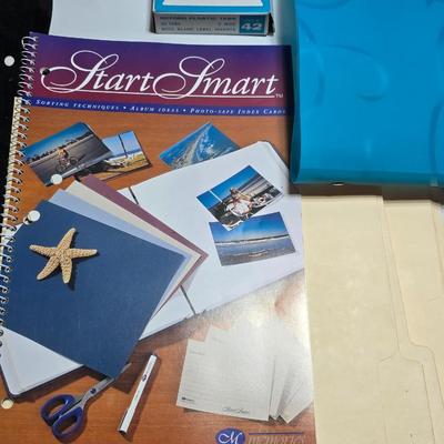Office items - tape dispenser - old pencil sharpeners - brief case - files - folders- markers and more