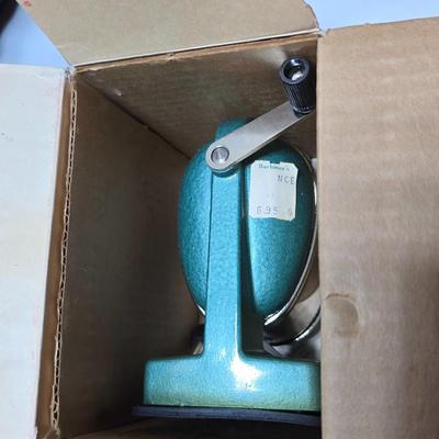 Office items - tape dispenser - old pencil sharpeners - brief case - files - folders- markers and more