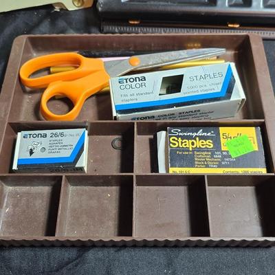 Office items - electric pencil sharpener - vintage crank style sharpener- pencils - hole punch - files and more