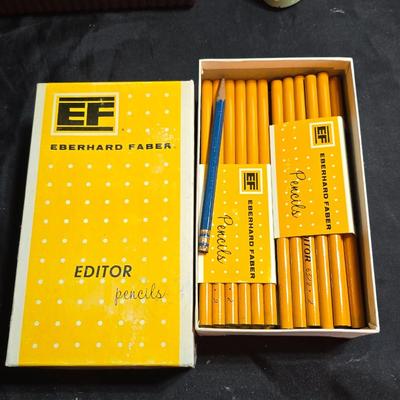 Office items - electric pencil sharpener - vintage crank style sharpener- pencils - hole punch - files and more