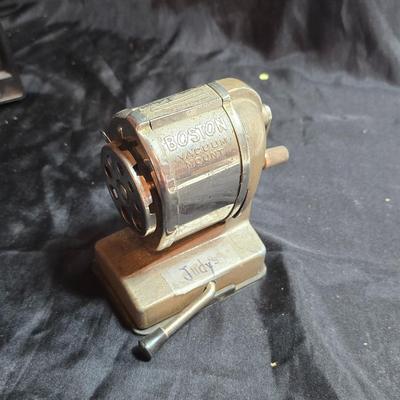 Office items - electric pencil sharpener - vintage crank style sharpener- pencils - hole punch - files and more