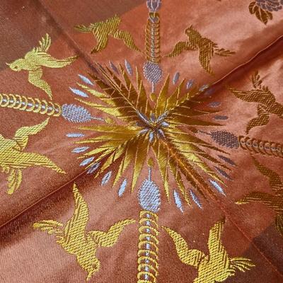 Beautiful large vintage embroidered silk Dorje Cloth - scarf -
