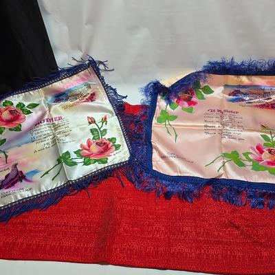 vintage souvenir satin pillowcase with a poem titled "To My Sister" and "To my Mother"