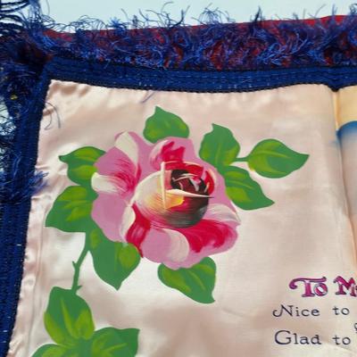 vintage souvenir satin pillowcase with a poem titled "To My Sister" and "To my Mother"