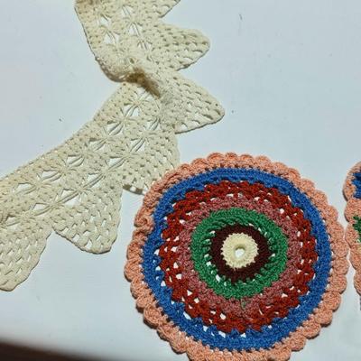 Vintage crocheted doilies and trivets - pot holders - Vintage retro fun!
