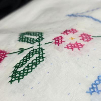 Assortment of embroidered cloth - flowers, cats and other cute patterns