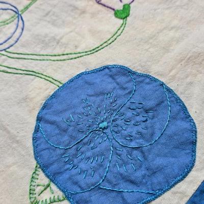 Two handmade quilted fabric pieces -