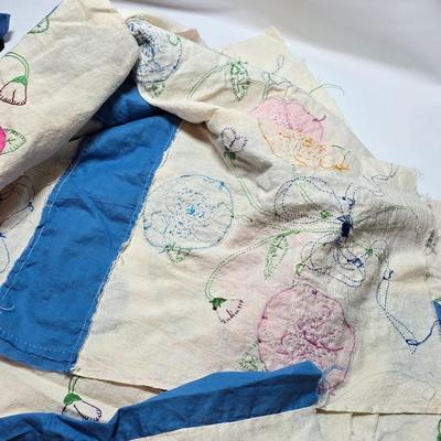Two handmade quilted fabric pieces -