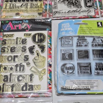 New in package clear rubber stamp collection