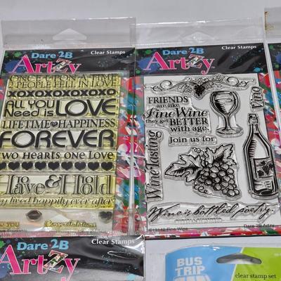 New in package clear rubber stamp collection