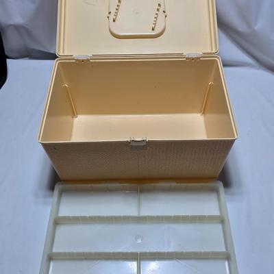 Box of crafting supplies - stencils - die cuts - scissors and more