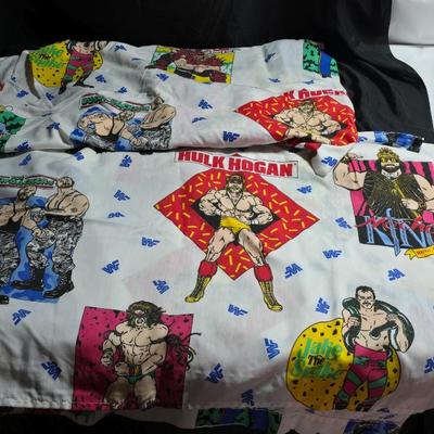 Twin sized vintage sheets - California Raisins - and wrestle mania including Hulk Hogan!