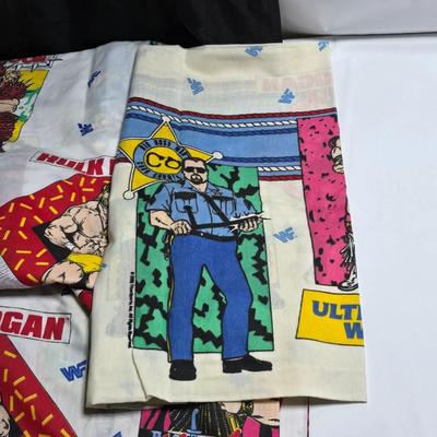 Twin sized vintage sheets - California Raisins - and wrestle mania including Hulk Hogan!