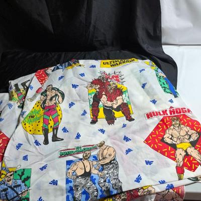 Twin sized vintage sheets - California Raisins - and wrestle mania including Hulk Hogan!