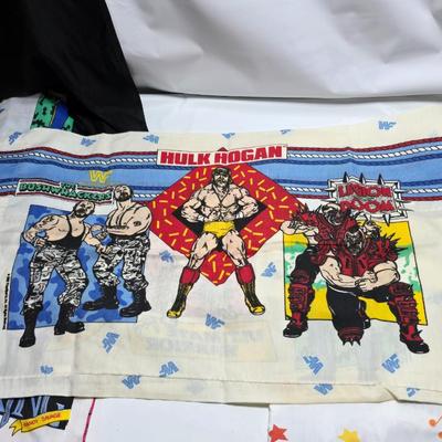Twin sized vintage sheets - California Raisins - and wrestle mania including Hulk Hogan!