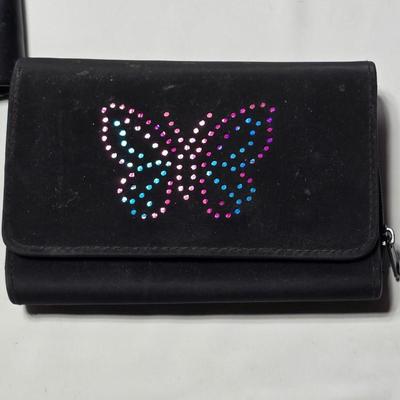 Collection of purses and small wallets - including vintage 1960's beaded purse with Bakelite handle Kiss lock purse -