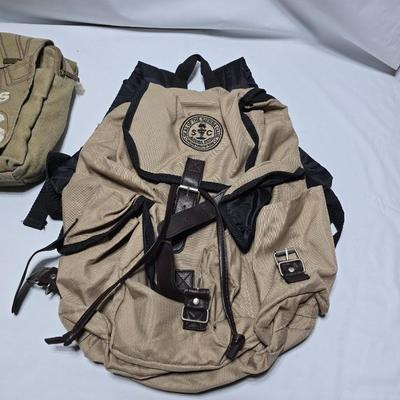 Overnight bags, small backpacks, and briefcase