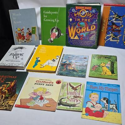 Fun variety of children's books - story time and educational - Fallin up - How in the world - Clifford and more