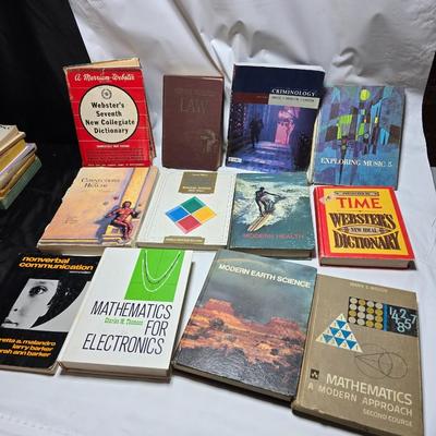 Vintage schoolbooks - Health - Math - Dictionaries - and more