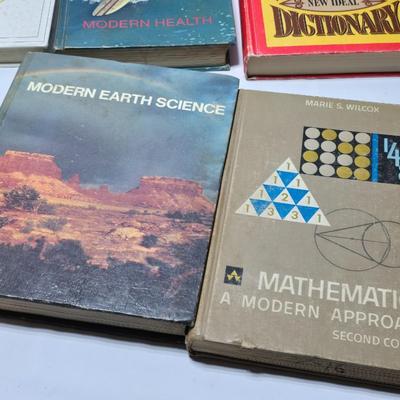 Vintage schoolbooks - Health - Math - Dictionaries - and more