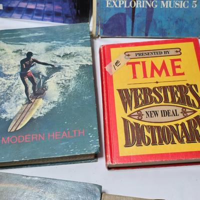Vintage schoolbooks - Health - Math - Dictionaries - and more