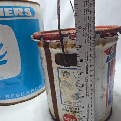 Two vintage steel containers - Lix cleaners and Chem-dip