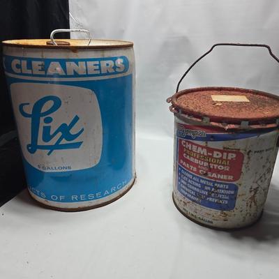 Two vintage steel containers - Lix cleaners and Chem-dip