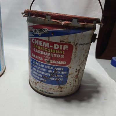 Two vintage steel containers - Lix cleaners and Chem-dip