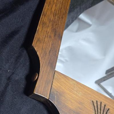 Vintage picture frame, wall shelf, wood framed mirror, wall clock, and more
