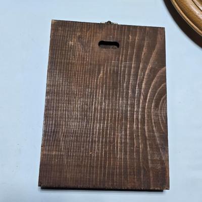 Vintage picture frame, wall shelf, wood framed mirror, wall clock, and more