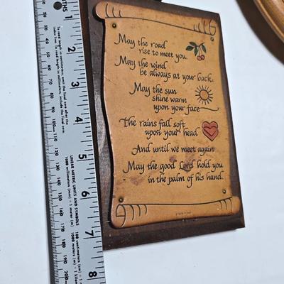 Vintage picture frame, wall shelf, wood framed mirror, wall clock, and more