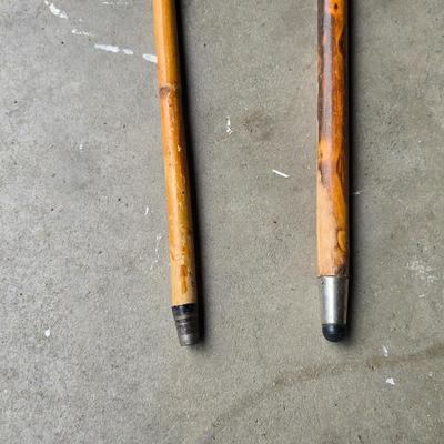 Two vintage wooden walking canes