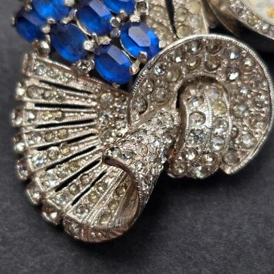 Vintage Vintage art deco DO Creations David Ornstein rhinestone brooch watch Aster watch with a vintage rhinestone heart brooch
