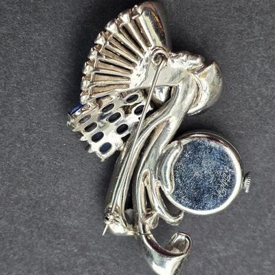 Vintage Vintage art deco DO Creations David Ornstein rhinestone brooch watch Aster watch with a vintage rhinestone heart brooch