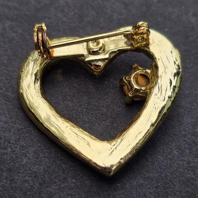 Vintage Vintage art deco DO Creations David Ornstein rhinestone brooch watch Aster watch with a vintage rhinestone heart brooch
