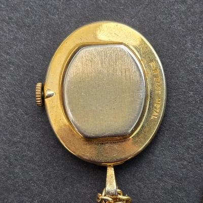 1970's Mary Kay ladder of success brooch - gold leaf lapel pin - watch necklace and a golden scarf ring