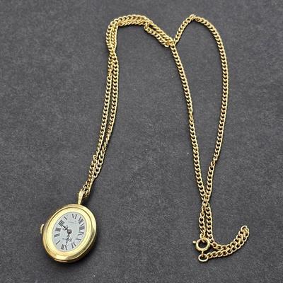 1970's Mary Kay ladder of success brooch - gold leaf lapel pin - watch necklace and a golden scarf ring