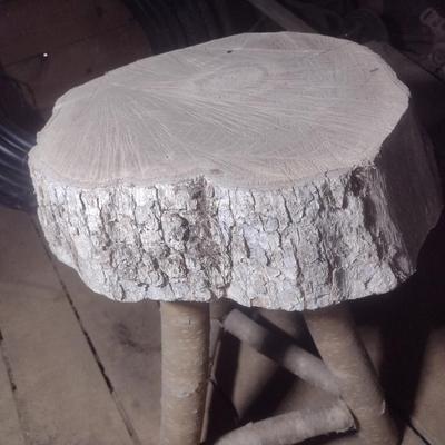 Natural Log Seat Stool