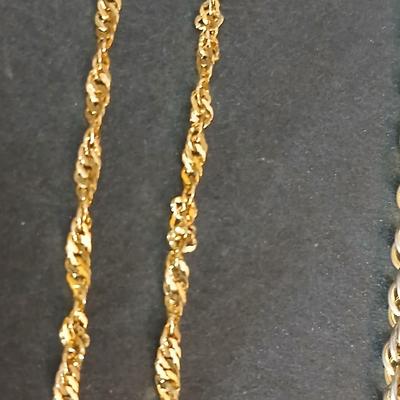 Gold toned chains - including one that is 14k GP and two watches