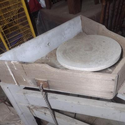 Vintage Wood Framed Foot Pedal Potter's Wheel