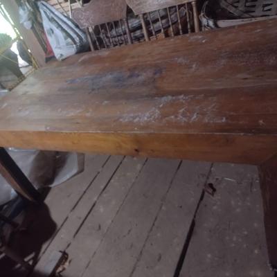 Hand Crafted Wormy Chestnut Farm Table