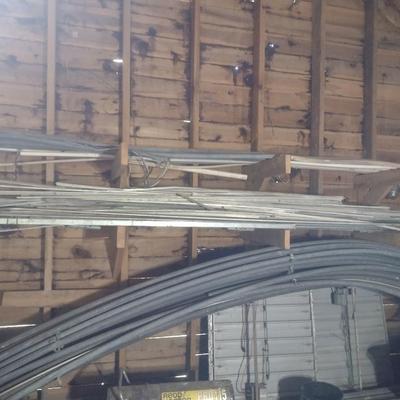 Various Components of a Metal Pole Greenhouse Includes Irrigation Stems, Poles, Wall Vents, Cross Bracing, Etc..(See all Pictures)