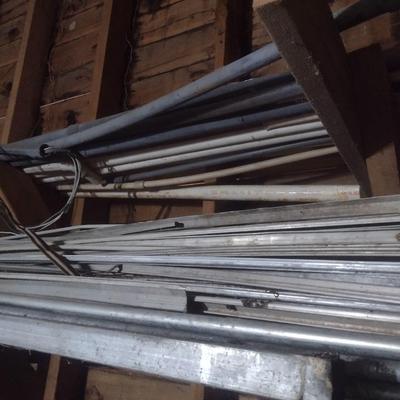 Various Components of a Metal Pole Greenhouse Includes Irrigation Stems, Poles, Wall Vents, Cross Bracing, Etc..(See all Pictures)